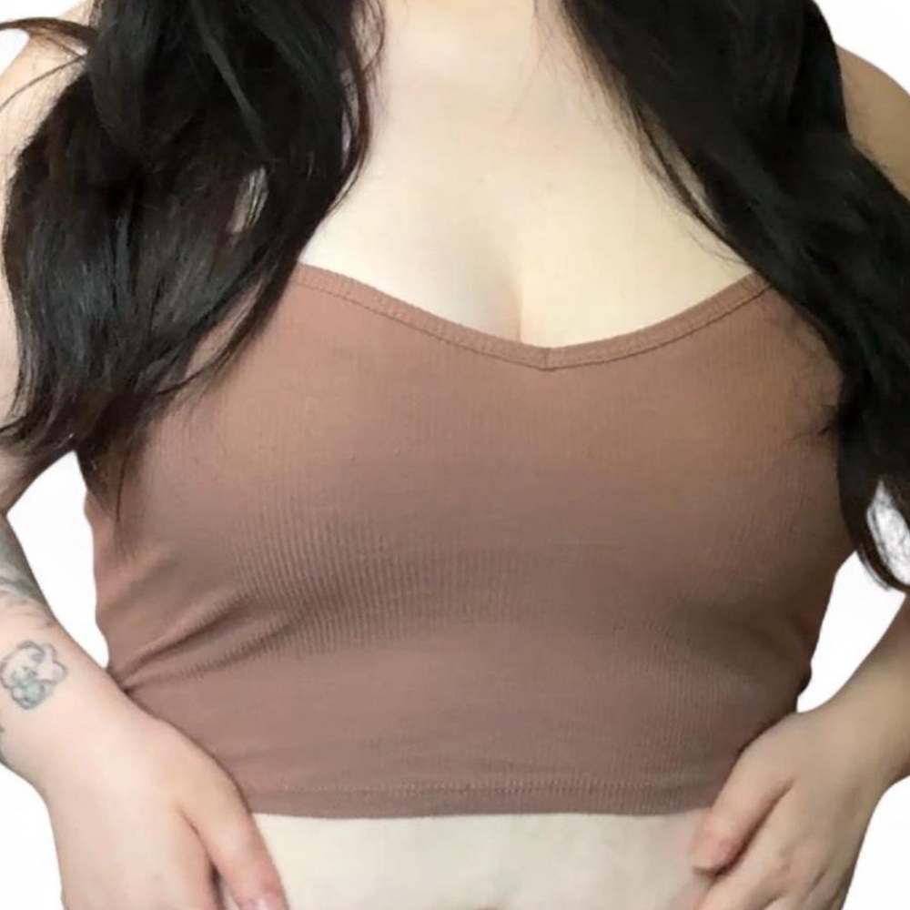 Bozzolo Brown Crop Top